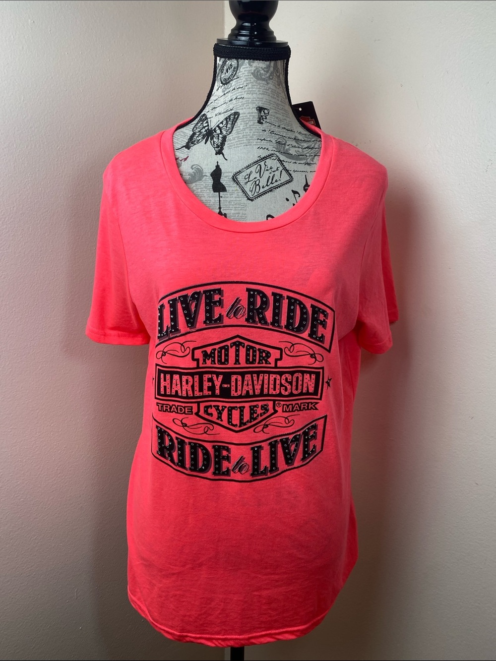 Harley-Davidson Nassau Bahamas Neon Pink Graphic Tee 2XL Live to Ride